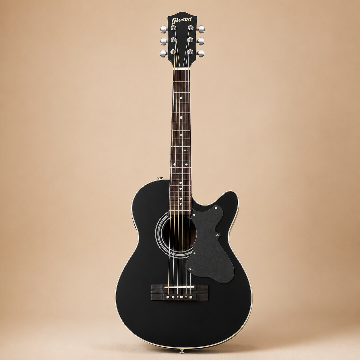 Midnight Black Pro Acoustic Guitar Inch Premium Cutaway Guitar with Steel Strings