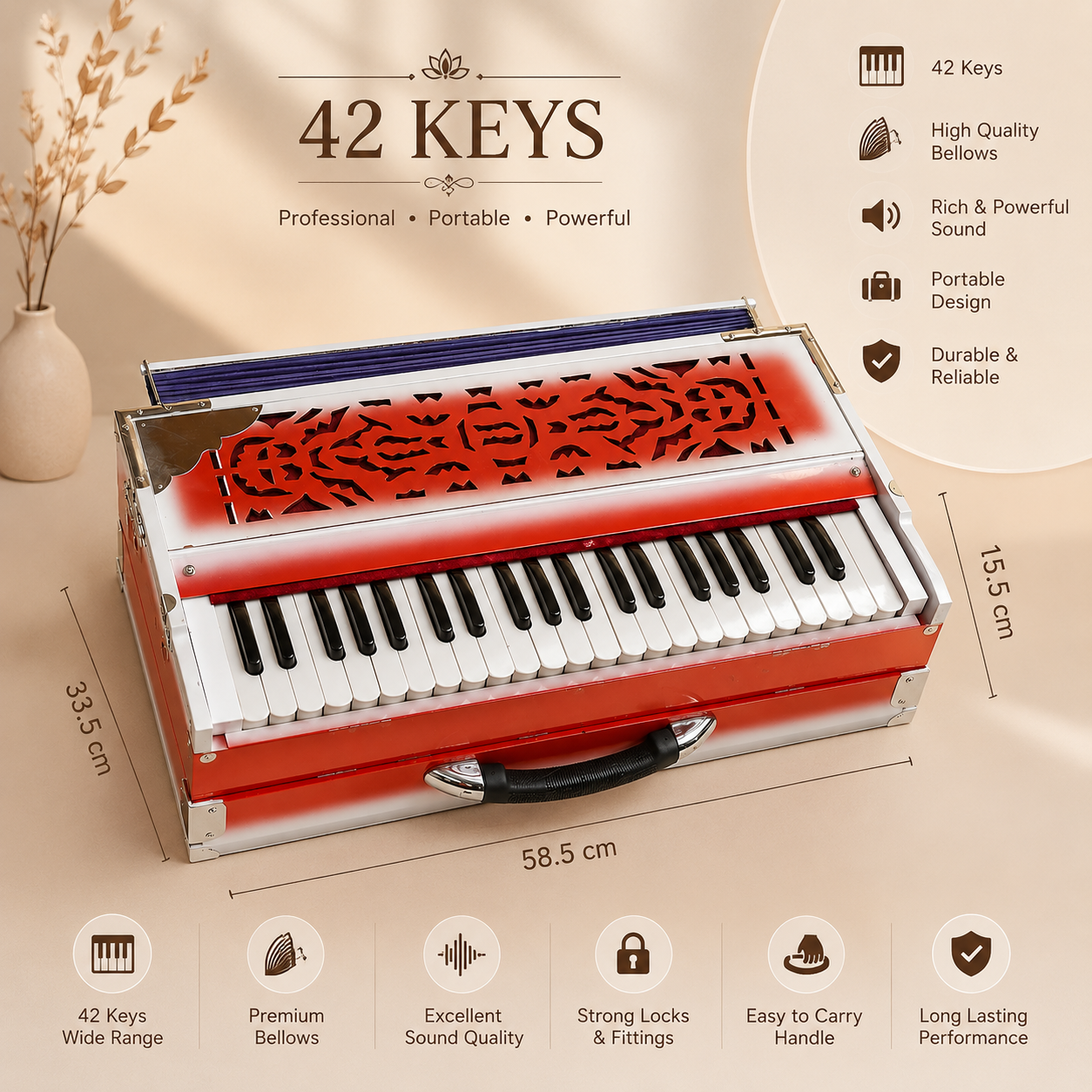 Melody Craft 42 Keys Box Harmonium