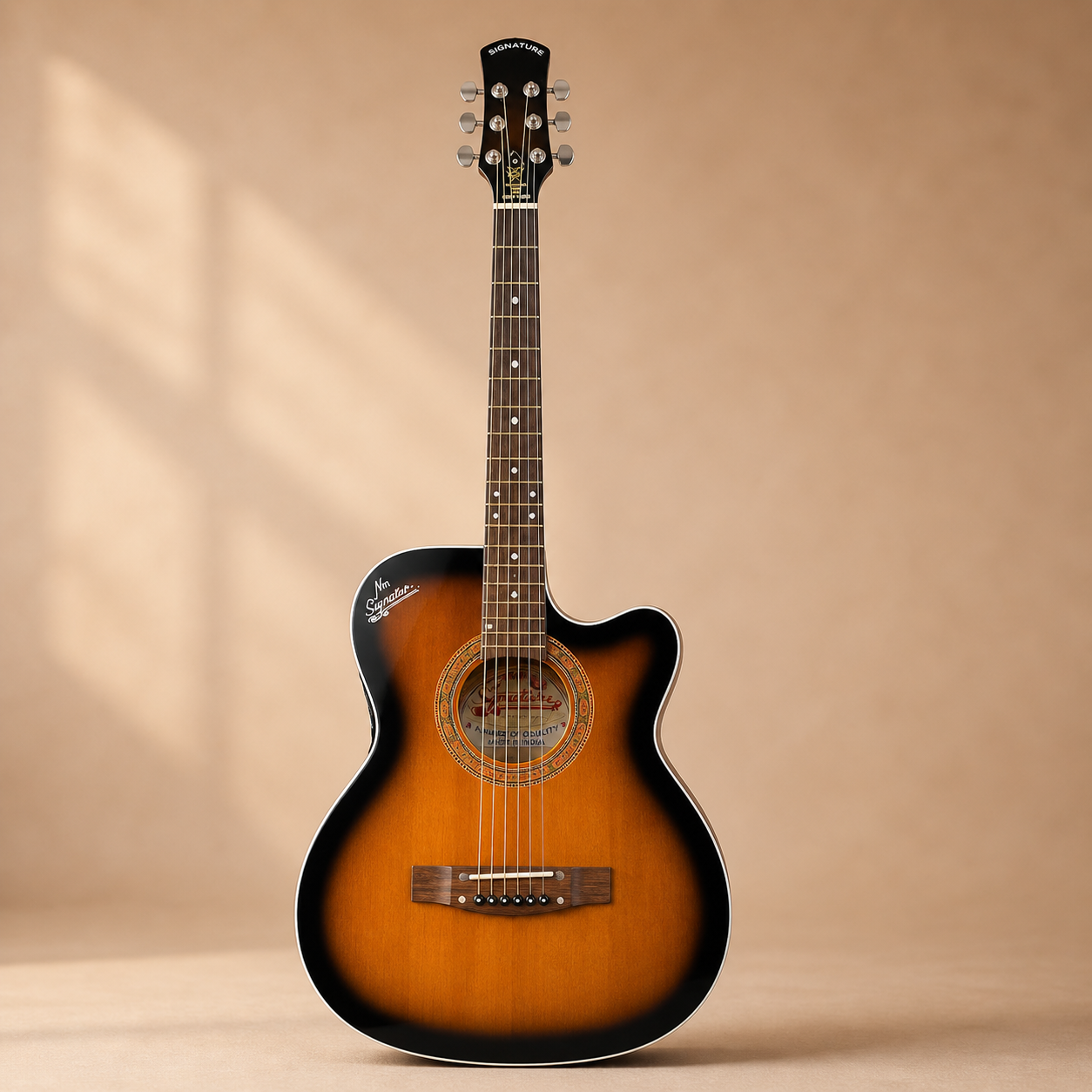Sunburst Elite Cutaway Acoustic Guitar Inch Premium Steel String Guitar with EQ System